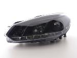 Paire de feux phares Daylight DRL Led VW Golf 6 1K de 08-12 Noir