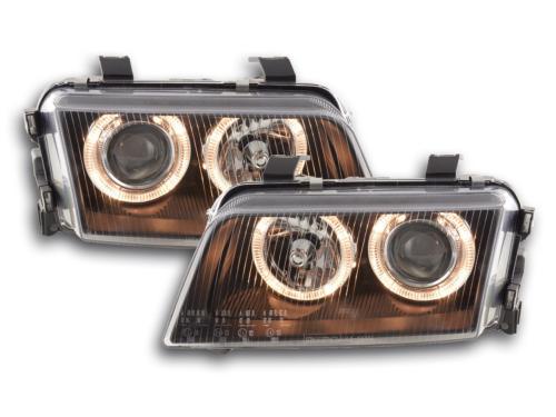 Paire de feux phares Angel Eyes Xenon Audi A4 B5 95-99 Noir