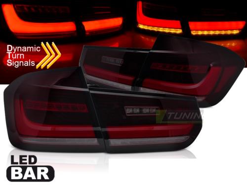 Paire de feux arriere BMW serie 3 F30 Berline 11-18 FULL LED BAR Dyn Rouge Fume