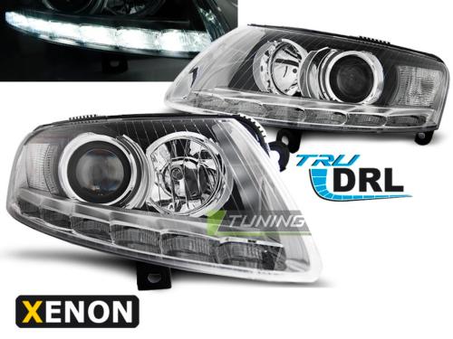 Paire de feux phares Audi A6 C6 04-08 xenon Daylight DRL led chrome