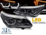 Paire de feux phares BMW serie 5 E60 /E61 03-07 Angel eyes led 3D Noir