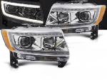 Paire de feux phares Jeep Grand Cherokee de 2011 a 2013 LED LTI chrome