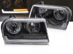 Paire de feux phares Chrysler 300C de 2005 a 2008 Tube Light Noir