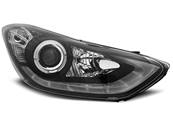 Paire de feux phares Hyundai Elantra 10-15 Angel Eyes LED noir