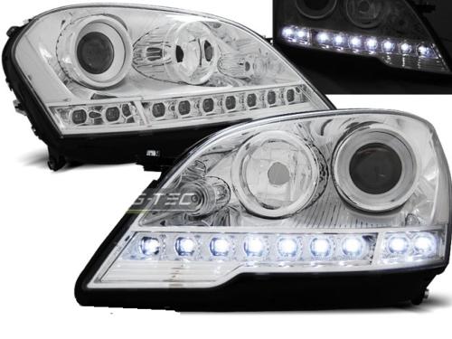 Paire de feux phares Mercedes ML W164 08-11 daylight led chrome