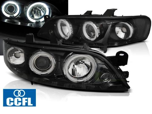 Paire de feux phares Opel Vectra B 99-02 angel eyes CCFL noir