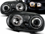 Paire de feux phares VW Golf 4 de 09/1997 a 09/2003 angel eyes noir