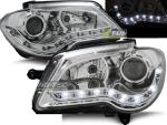 Paire de feux phares VW Touran 06-10 daylight led chrome