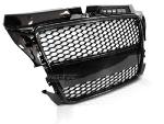 Grille de calandre pour Audi A3 8P de 08-12 Look Sport Noir Glossy