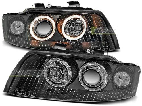 Paire de feux phares Audi A4 00-04 angel eyes noir