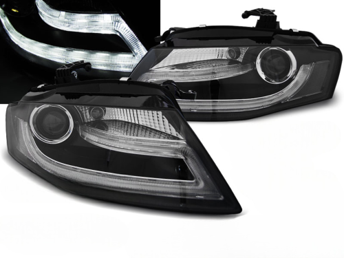 Paire de feux phares Audi A4 B8 de 2008 a 2011 Xenon Daylight DRL led noir