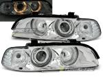 Paire de feux phares BMW serie 5 E39 95-03 angel eyes chrome