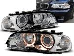 Paire de phares BMW Serie 3 E46 Coupe 99-01 angel eyes chrome