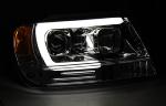 Paire de feux phares Jeep Grand Cherokee 99-05 LED LTI chrome