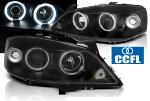 Paire de feux phares Opel Astra G 97-04 angel eyes CCFL noir