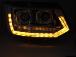 Paire de feux phares VW T5 10-15 FULL LED LTI DRL Dyn Chrome