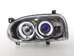 Paire de feux phares Design Angel Eyes VW Golf 3 91-97 Chrome