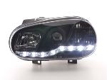 Paire de feux phares Daylight led DRL VW Golf 4 de 1997 a 2003 Noir