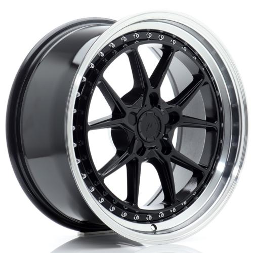 Jante JR Wheels JR39 18x8.5 ET15-35 Blank Glossy Black w/Machined Lip