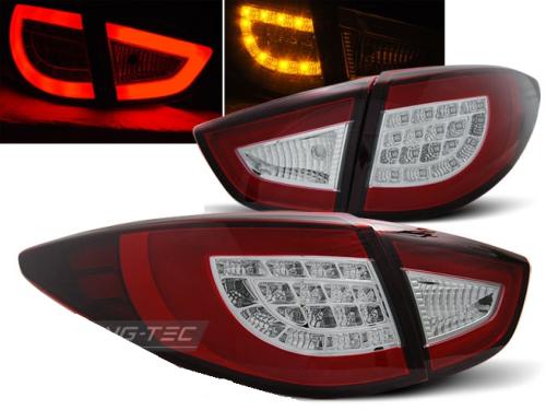 Paire de feux arriere Hyundai IX35 09-15 LED BAR rouge chrome