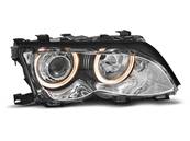 Paire de phares BMW serie 3 E46 Berline 01-05 angel eyes chrome