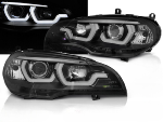 Paire de feux phares BMW X5 E70 07-13 TubeLight DRL Noir