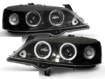 Paire de feux phares Opel Astra G 97-04 angel eyes noir