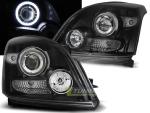 Paire de feux phares Toyota Land Cruiser 120 03-09 angel eyes CCFL noir