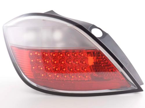 Paire de feux arrière Opel Astra H Berline 5 portes 04-09 Rouge Chrome Led