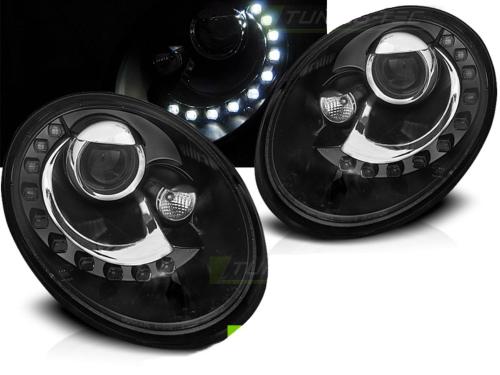 Paire de feux phares VW New Beetle 06-12 Daylight LED Noir