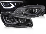 Paire de feux phares VW Golf 6 de 2008 a 2013 FULL LED DRL Noir