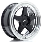 Jante JR Wheels JR6 18x8,5 ET20-40 - 5 trous sur mesures - Gloss black Machined Lip