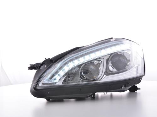 Paire de feux phares Daylight Led Mercedes Classe S 221 05-09 Chrome