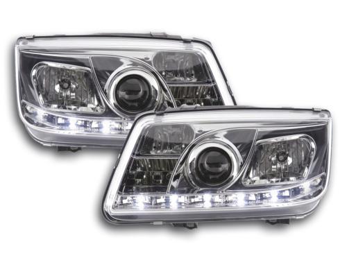 Paire de feux phares Daylight Led VW Bora de 99-04 Chrome