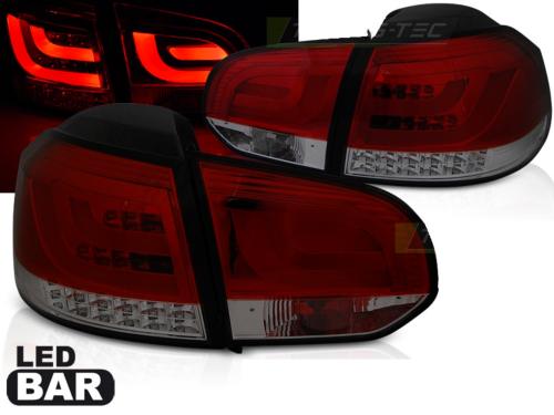 Paire de feux arriere VW Golf 6 08-12 LED BAR rouge fume