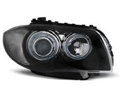 Paire de feux phares BMW serie 1 E81/E87 de 2004 a 2011 Angel eyes noir