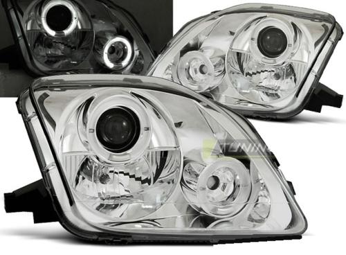 Paire de feux phares Honda Prelude 97-01 angel eyes chrome