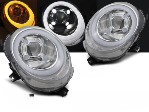 Paire de feux phares Mini Cooper F55-F56-F57 de 2014 a 2017 - FULL LED DRL Chrome