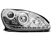 Paire de feux phares Mercedes classe S W220 98-05 Daylight led chrome