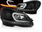 Paire de feux phares Mercedes classe C W204 de 2011 a 2014 Daylight led LTI noir