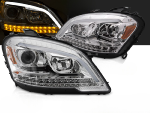 Paire de Phares Mercedes ML W164 de 2009 a 2011 LED LTI chrome Dynamique