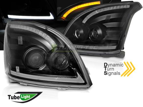 Paire feux phares Toyota Land Cruiser 120 03-09 TubeLight Led Noir