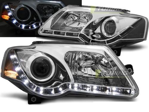 Paire de feux phares VW Passat B6 3C 05-10 Daylight led chrome