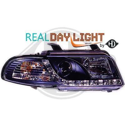 Paire Phares avant Daylight DRL Led Audi A4 B5 Berline 1999 a 2001 Noir