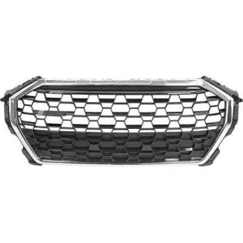 Grille Calandre avant en ABS Audi Q3 F3 2018 a 2022 Look Sport Noir/Chrome