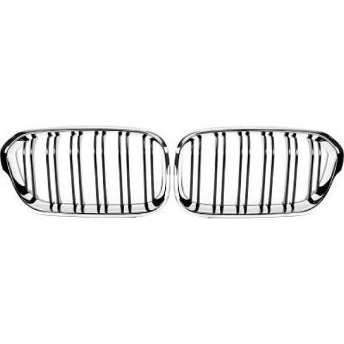 Grille Calandre Avant en ABS BMW Serie 1 2015 a 2018 Chrome/Noir Look M