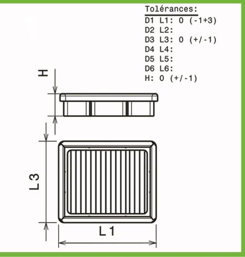 Filtre a air Green pour Mercedes 190 W201 de 1985 a 1987 2.3L E-170cv