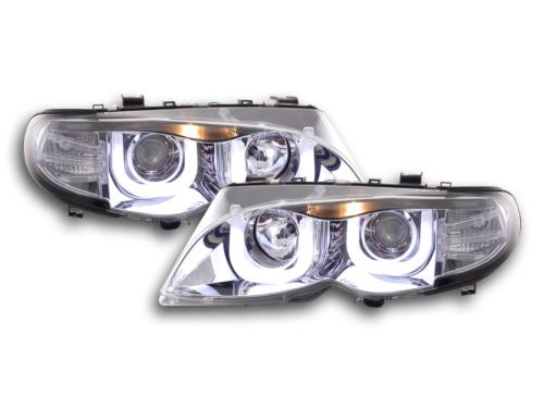 Paire de feux phares Angel Eyes BMW serie 3 E46 Berline 02-05 chrome