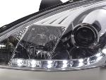 Paire de feux phares Daylight Led DRL Ford Focus 1 C170 de 1998 a 2001 chrome