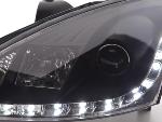 Paire de feux phares Daylight Led DRL Ford Focus 1 C170 de 1998 a 2001 Noir